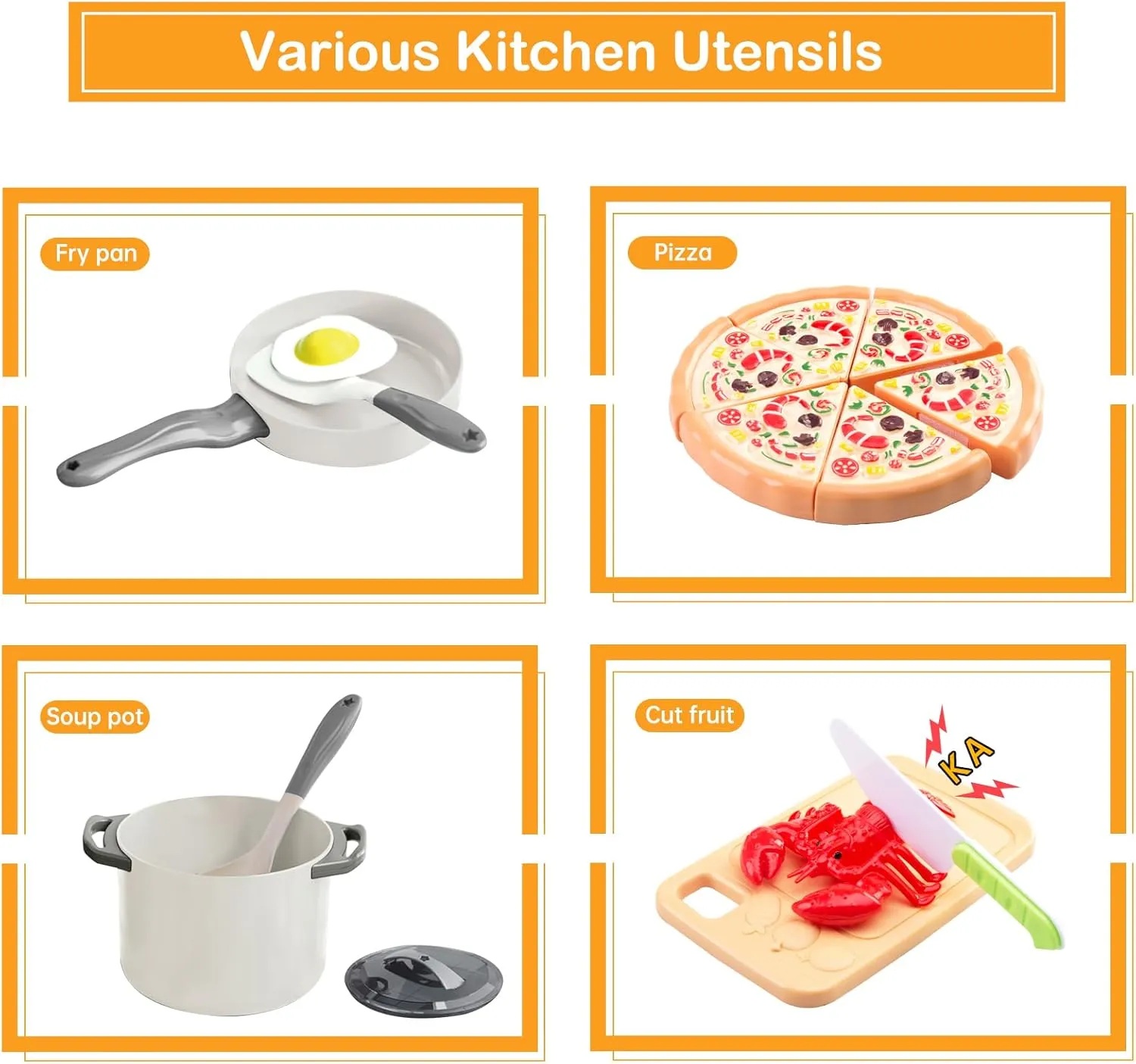 Kitchen Playset$ Toddler Pretend Cooking with Pots$ Pans$ Cookware$ Food$ Picnic Blanket$ Fruits$ Veges$ precious aragonite customarily terminate Shopping Storage Basket$ Dessert$ Learning Gift for Girls Boys (White) 80Pcs 
