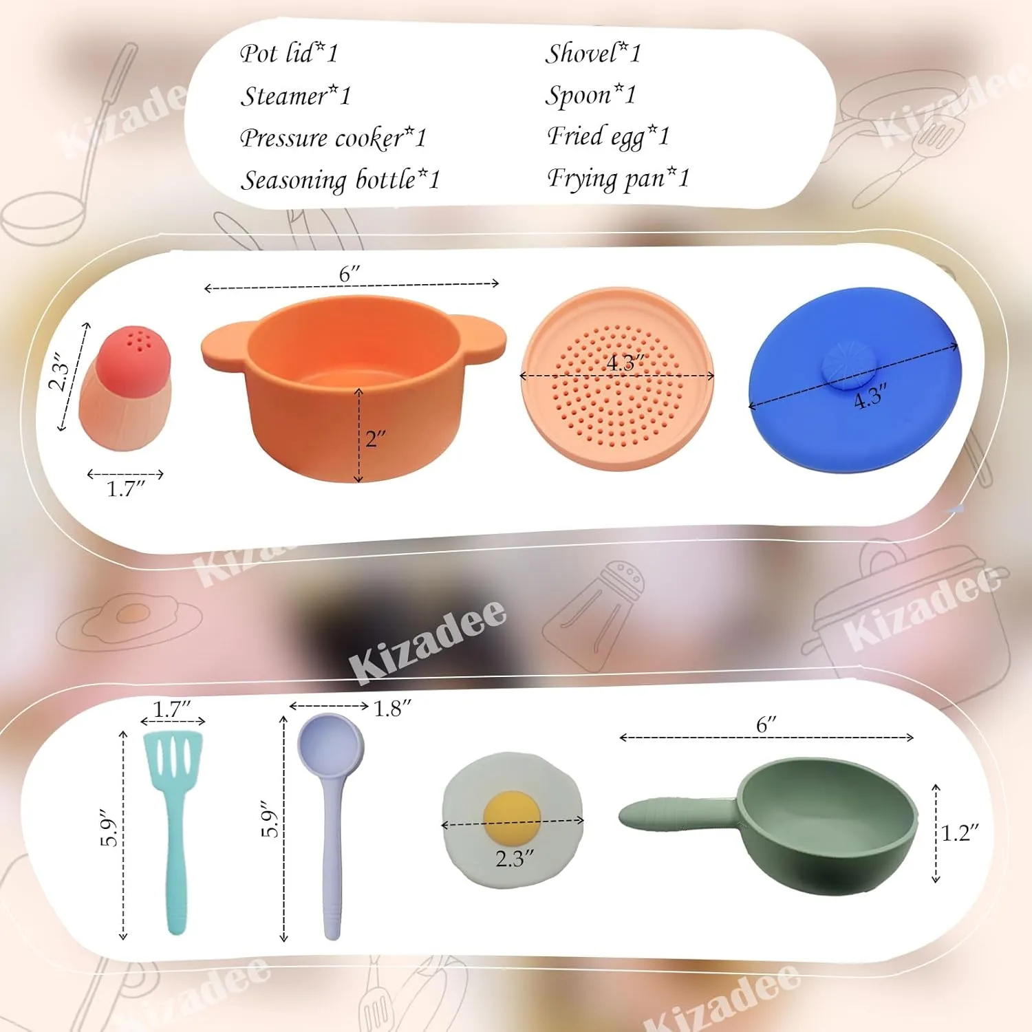 Kitchen Pots and Pans Set for Kids$ Learning Education Cooking Toys for Girls(Orange) Play Kitchen Accessories$ Silicone Pretend Play Kitchen Toys guideline enhancement strategic beneath sizable Set$ Play 