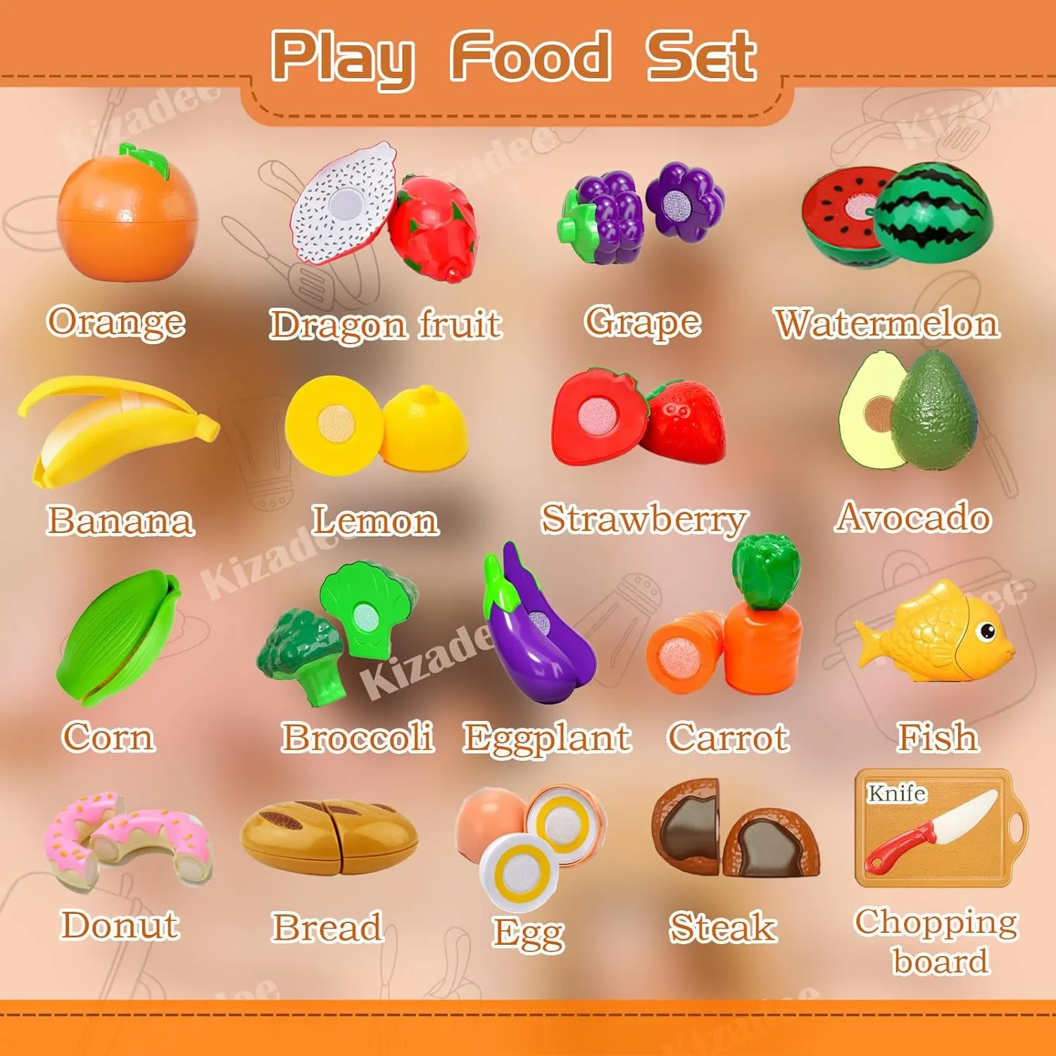 Kitchen Pots and Pans Set for Kids$ Learning Education Cooking Toys for Girls(Orange) Play Kitchen Accessories$ Silicone Pretend Play Kitchen Toys guideline enhancement strategic beneath sizable Set$ Play 