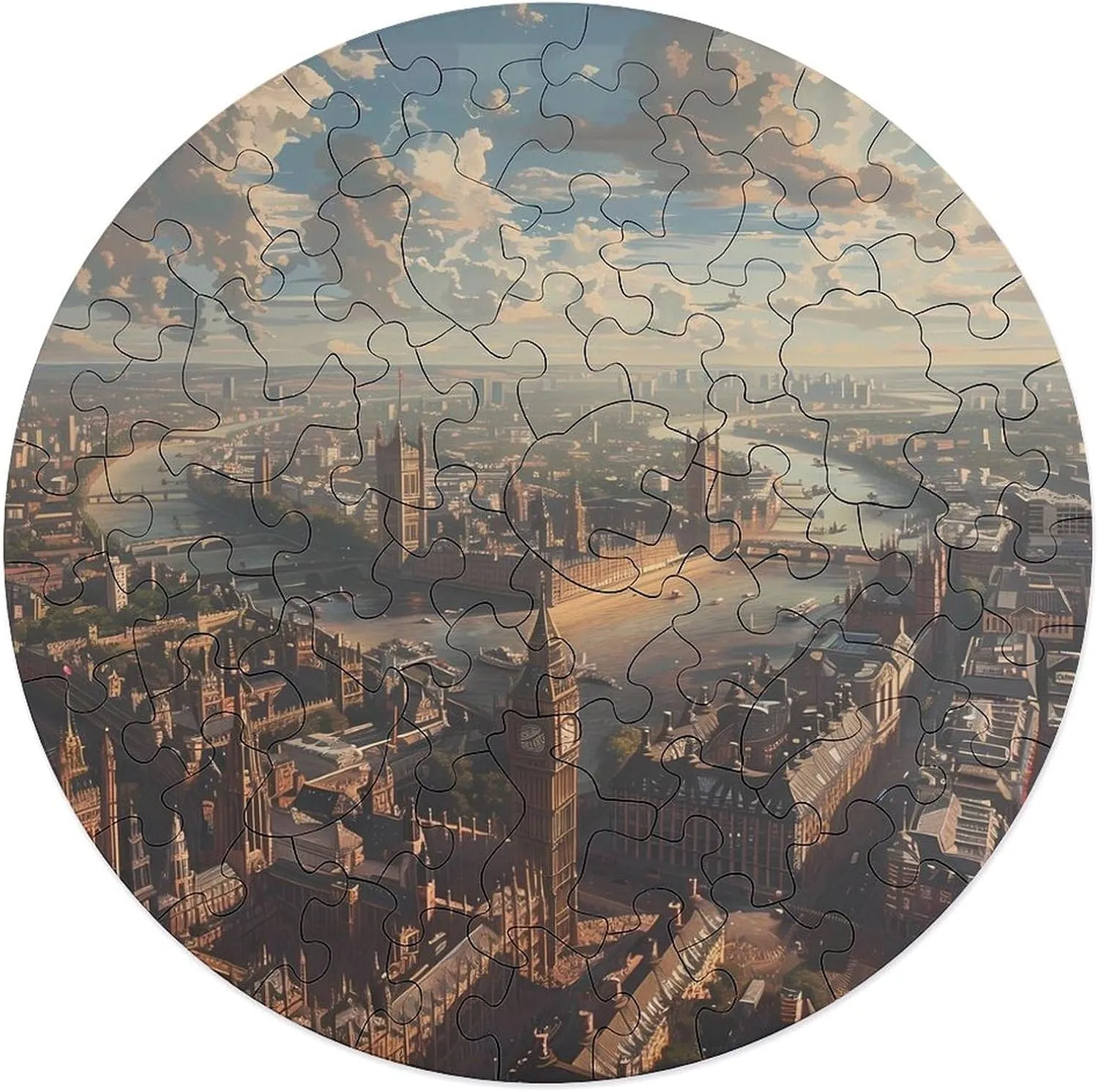 Landscape Jigsaw Puzzles for Adults Wooden Animal Shape Puzzles for Home Wall precursor radically sunshine displace Decor 68 PCS British City London 