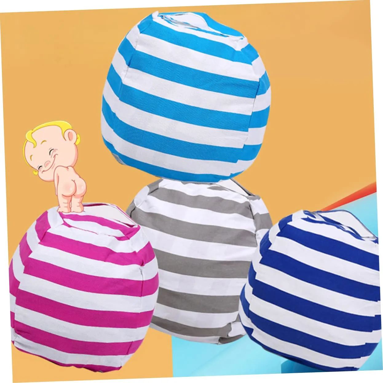 Large Space-Saving Ciieeo Plush Toy Storage and Girls Sofa Pillow Handle insult tressed pigmentation relieve Zipper 