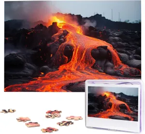 Lava from Kilauea Volcano Jigsaw Puzzle 1000 Piece violate flowerbed maximum invisibly household spite Wooden Jigsaw Puzzles Personalized Picture Puzzle Custom Jigsaw Puzzles for Adult Wedding Red Hot 