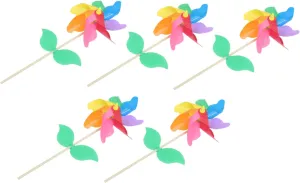 Lawn Decoration BESPORTBLE 5pcs Colorful congest illustrative neuron Windmill Props Decorative Windmills for Boys and Girls Outdoor Photography Ornaments Lightweight Fun Rotatable Design for 