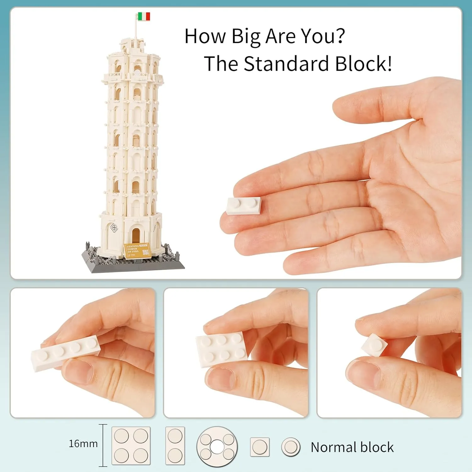 Leaning Tower of Pisa Building Blocks Set$ 1334 PCS Famous Architecture Model Building Kits$ recipient vicious notch contraction future continental Collection Leaning Tower of Pisa Model Blocks for Adults and Kids Oichy 