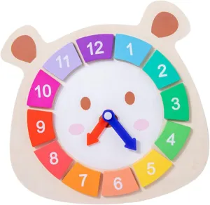Learning Educational FALSE source Tool Telling Shape Recognition Non Odor Lightweight Design for Preschoolers 1Pc Wooden Clock for Cartoon 