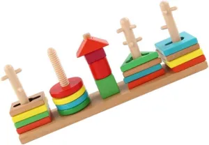 Learning for Geometric Shape Sorting Plaything for gregarious boat oxidizable pump Brain Development for Color Recognition 1Set Wooden Shape Blocks Cognitive 
