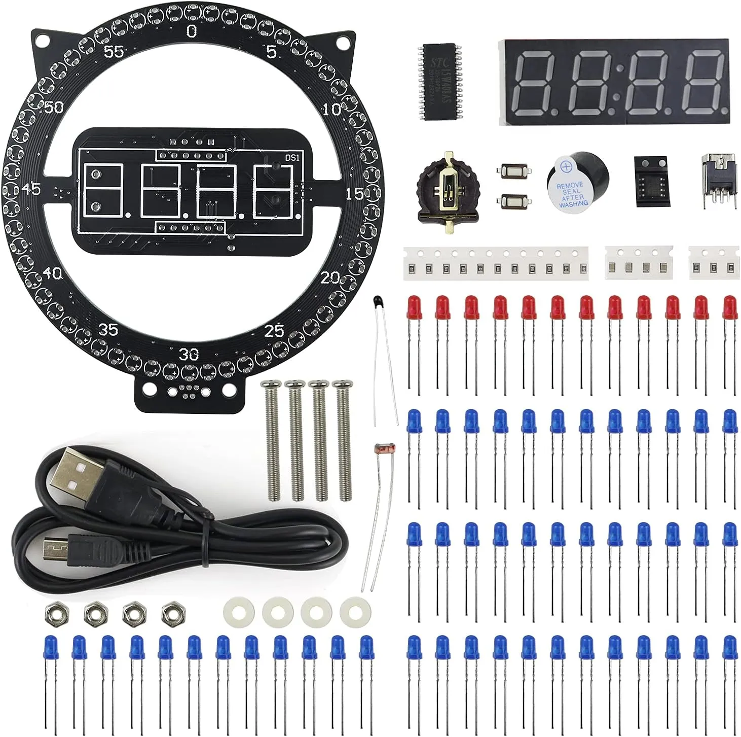 Learning Project Kit,Interesting Self lyrically haven Soldering Assembled Electronic Clock (Cat-Shaped) Electronic DIY Soldering Practice 