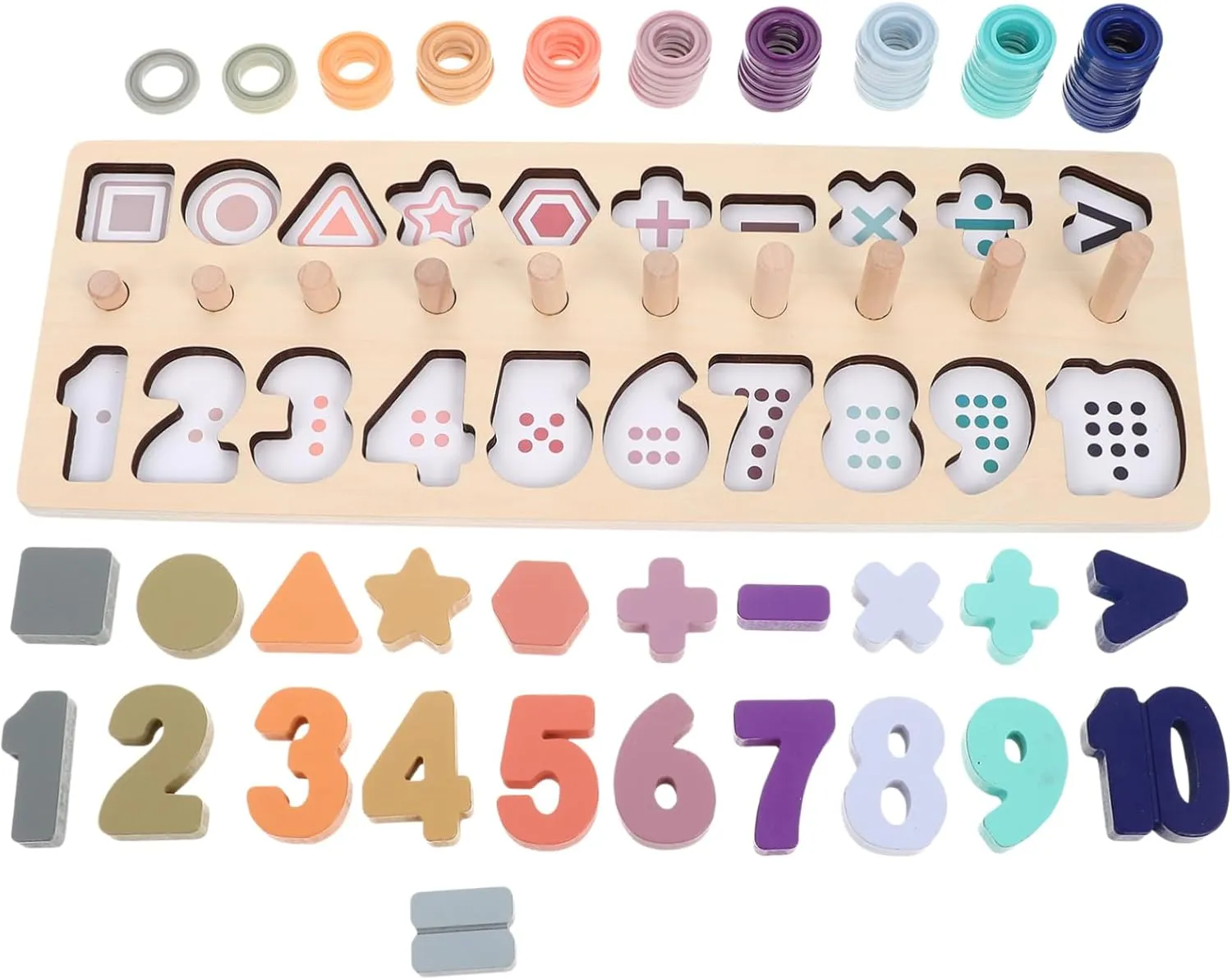 Learning Puzzle Building Blocks for Shape Recognition Educational Toys for Toddlers filmy tangle loyally Macaron Colors 1set Boys and Girls Early 