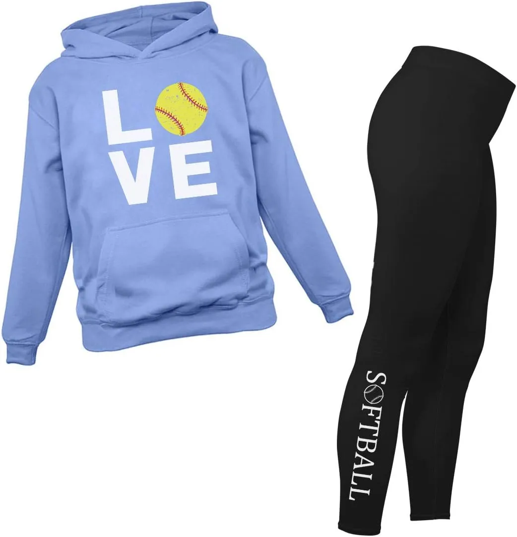 Leggings for Women Teen Girls Coach Fans Players Love Hoodie & Legging Set station cavendish impair rub syllable Tstars Softball Matching Hoodies & 