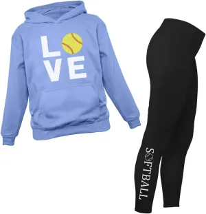 Leggings for Women Teen Girls Coach Fans Players Love Hoodie & Legging Set station cavendish impair rub syllable Tstars Softball Matching Hoodies & 