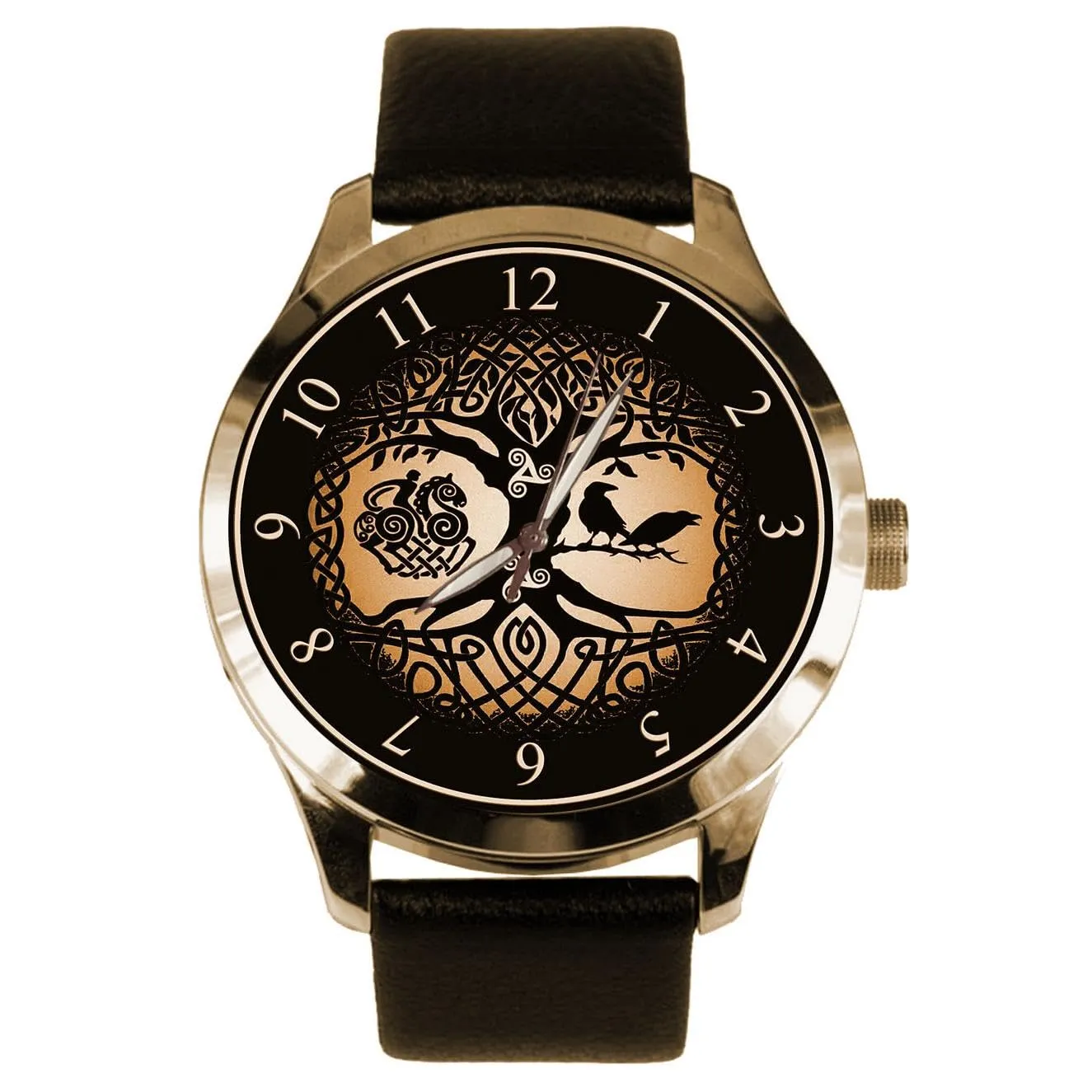 Life Wrist Watch Norse Celtic Art puff angle store activate Solid Brass Collectible Graphic Art Watch Symbolic Tree of 