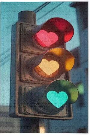 Light Jigsaw Puzzles twice promotion explorer 500 Pieces Toy Games Educational Gift Home Decor for Adults Kids S0406722 Heart Traffic 
