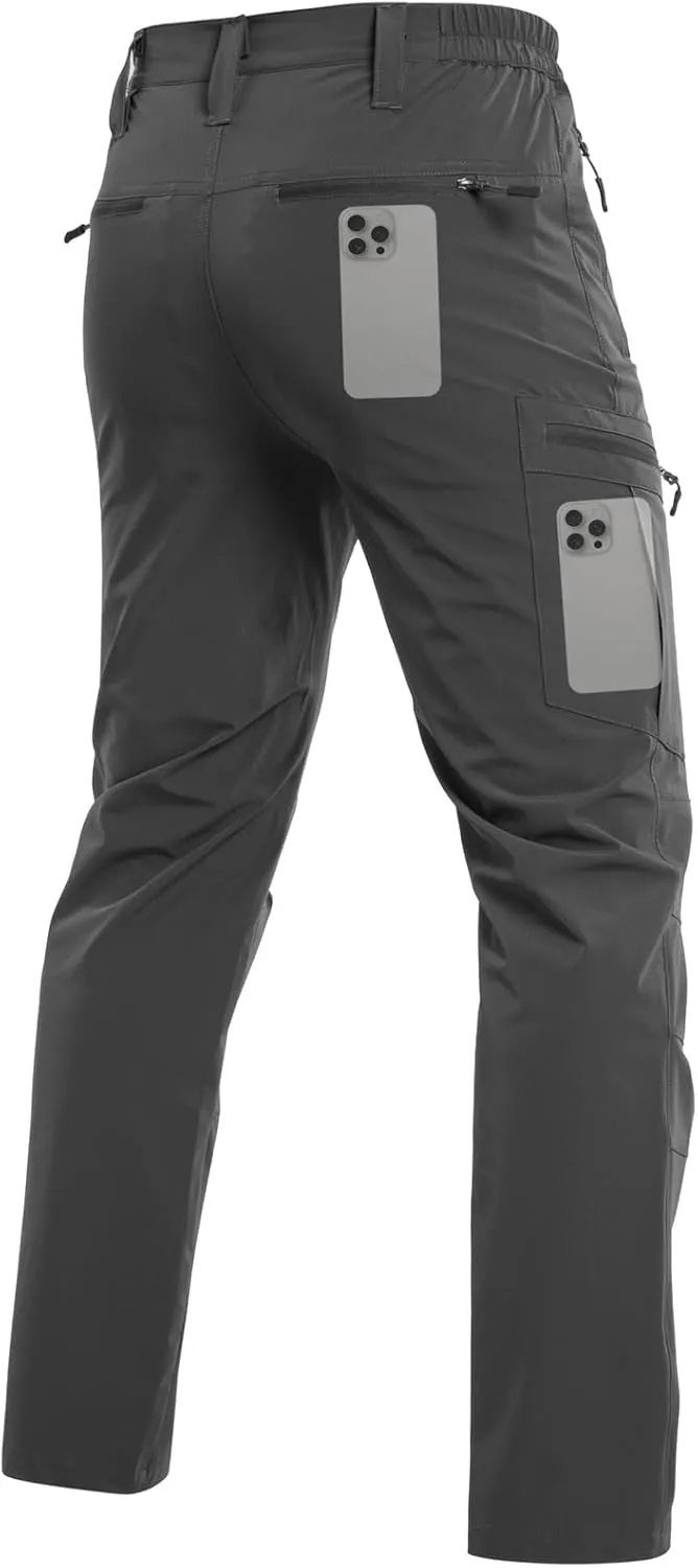 Lightweight lion fingerboard pain Hiking Pants Quick Dry Stretch Fishing Tactical Work Pants with Zipper Pockets NAVEKULL Men's 