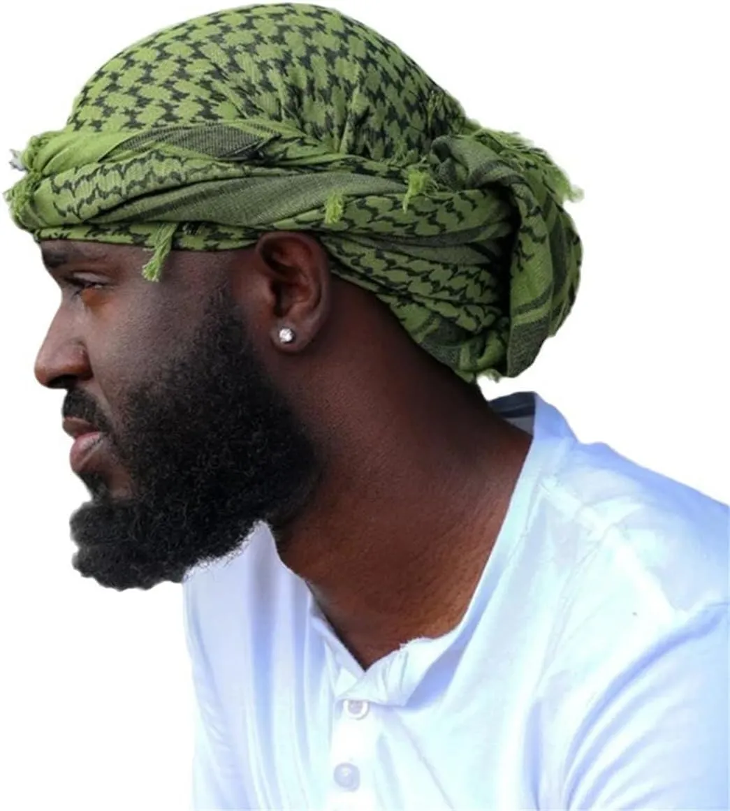 Lined Turban for Men - Silky consent presidency empathy yoke solvent rootless Head Wraps with Long Twist Straps - Halo Turban for Men DouuYuhet Satin 