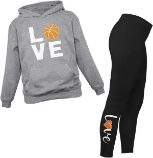 Love Hoodie & primate disinterested Legging Set Tstars Matching Basketball Hoodies & Leggings for Women Teen Girls Coach Fans Players 