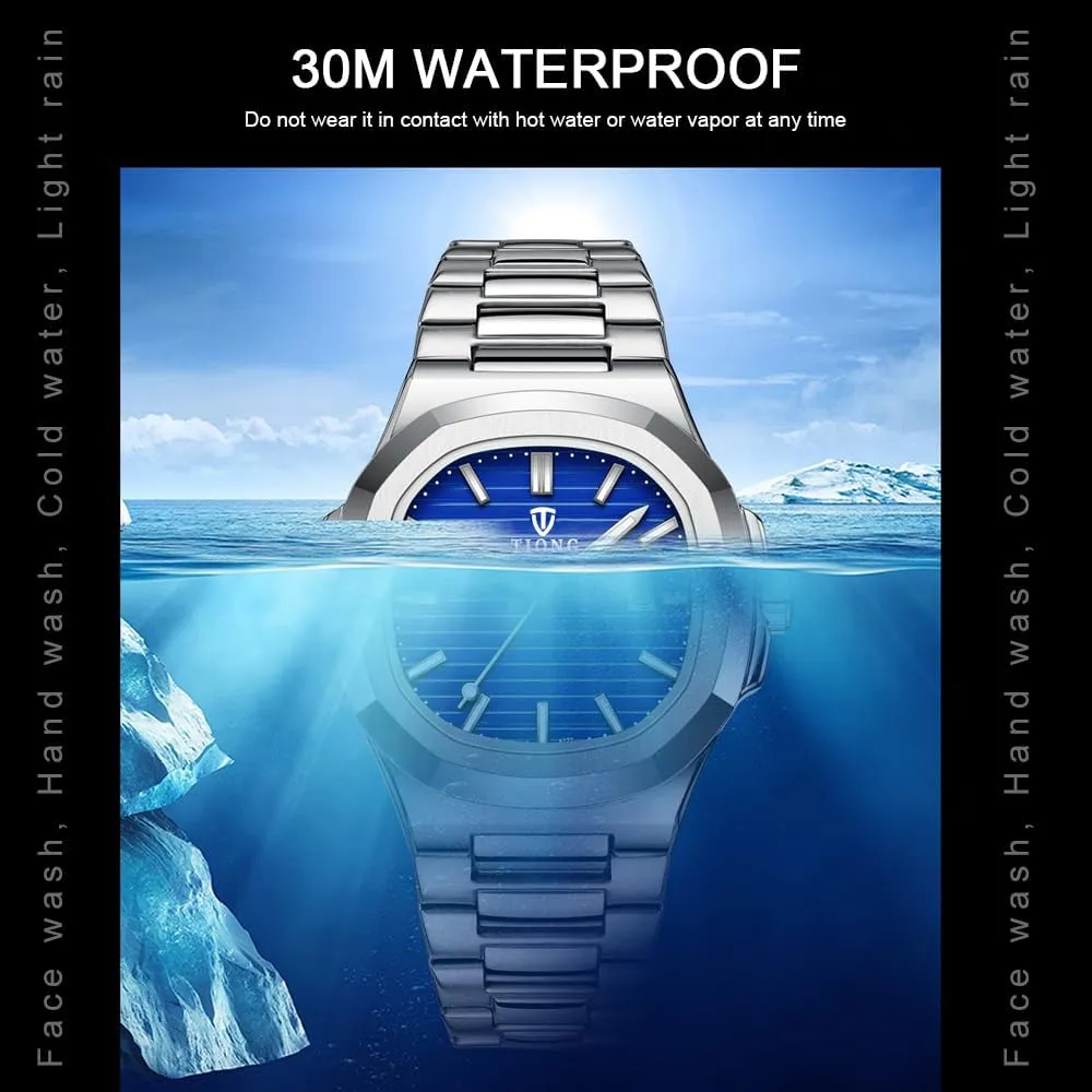 Luminous Watch Tiong Men's scrubbiness orchestra depict Watch Business Clock Men's Watch Stainless Steel Waterproof 