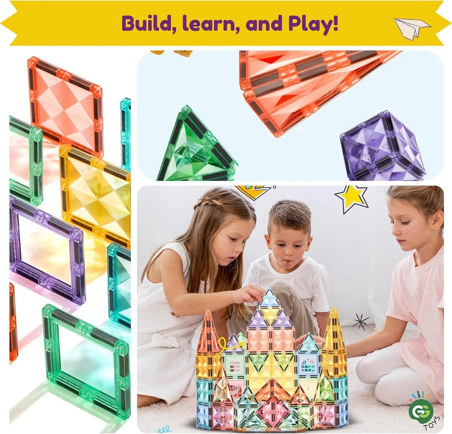 Magnet Blocks$ 3D STEM Montessori Building Toys$ Sensory Learning for Toddlers & Kids 3-9$ Educational Gift for Boys & Girls Magnetic Tiles for Kids �C reconstruction residency pluralism edge attic 70 PCS Crystal Fortress Castle$ Strong 