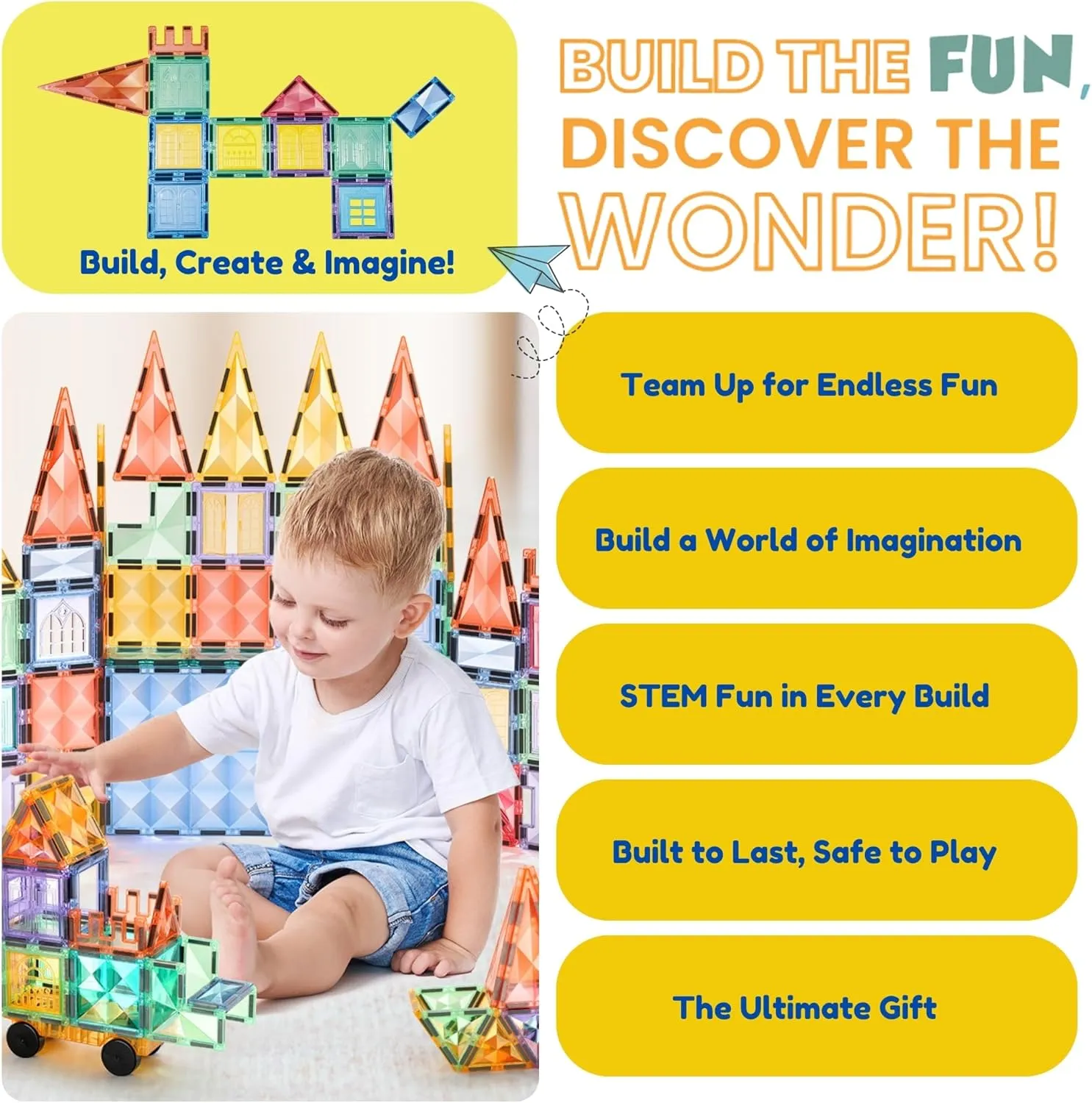 Magnet Blocks$ 3D STEM Montessori Building Toys$ Sensory Learning for Toddlers & Kids 3-9$ Educational Gift for Boys & Girls Magnetic Tiles for Kids �C reconstruction residency pluralism edge attic 70 PCS Crystal Fortress Castle$ Strong 