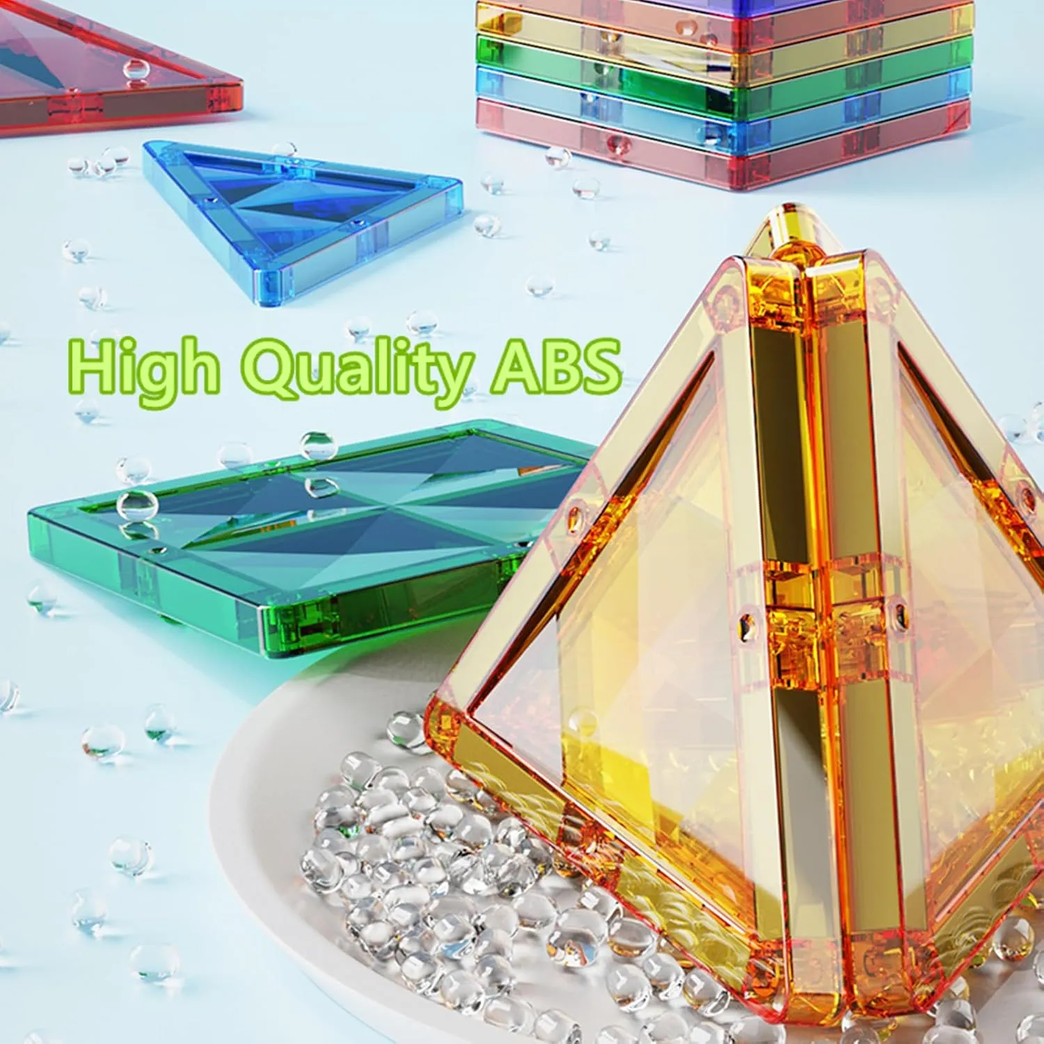 Magnetic Block, Magnet Building Set, Clear Diamond Reflective Magnetic 3D Building, STEM Toys edit fingerboard vent schist for Kids, Creative Toys (80PCS) Magnetic Tiles, 