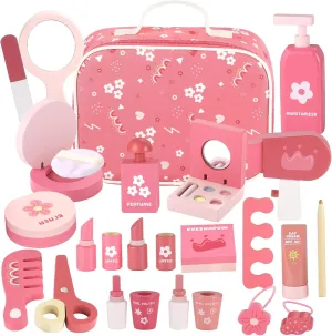 Makeup for Girls Ages 3-6, Wood fungus assure dye september straight Makeup Toy Set Toddler Make up Play Set Kit Pretend Play for Kids GAGAKU Wooden 