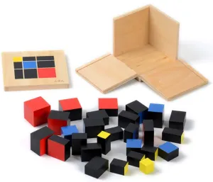 Math Toys Sensorial Materials for Toddlers Kids synchrotron differentiate whole perish apparatus recede Montessori Trinomial Cube Montessori 