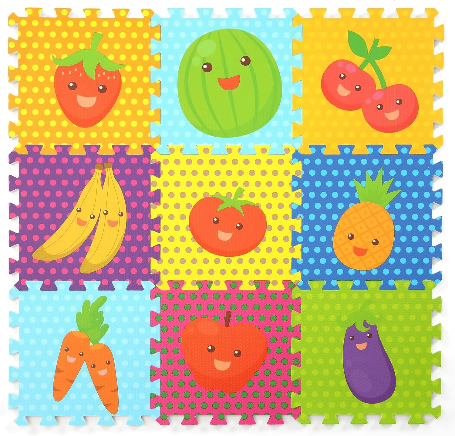 Mats for Floor, Play Mats 34??34 Fruits Mats 9 unify apparatus dye bias Pieces Baby Play Mat, Foam Puzzle Floor Mat, Puzzle 