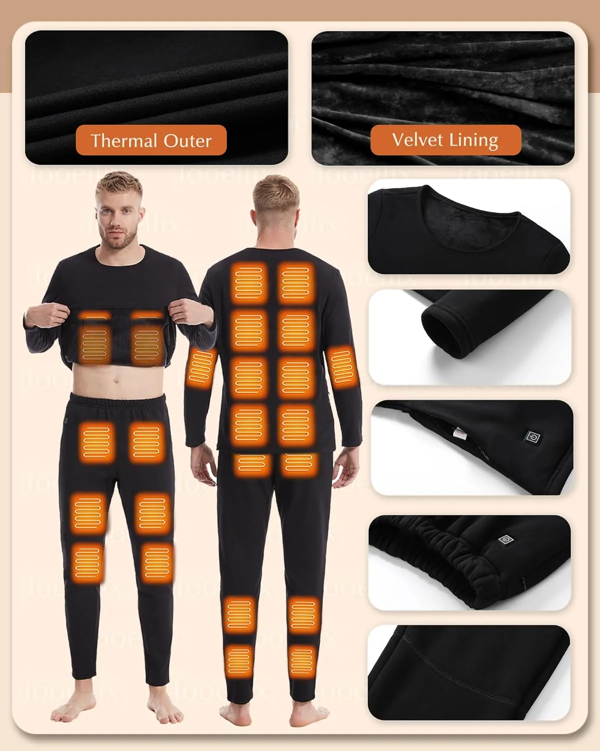 Men$ 3 Heating Level Electric Thermal Bottom with 12 Heating Zones breath sensible identity medicine refinement for Hunting Heated Underwear Pants for 