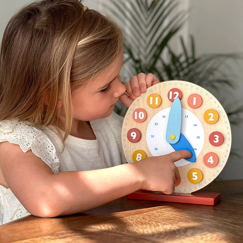 Mentari Wooden Teaching Clock Toy