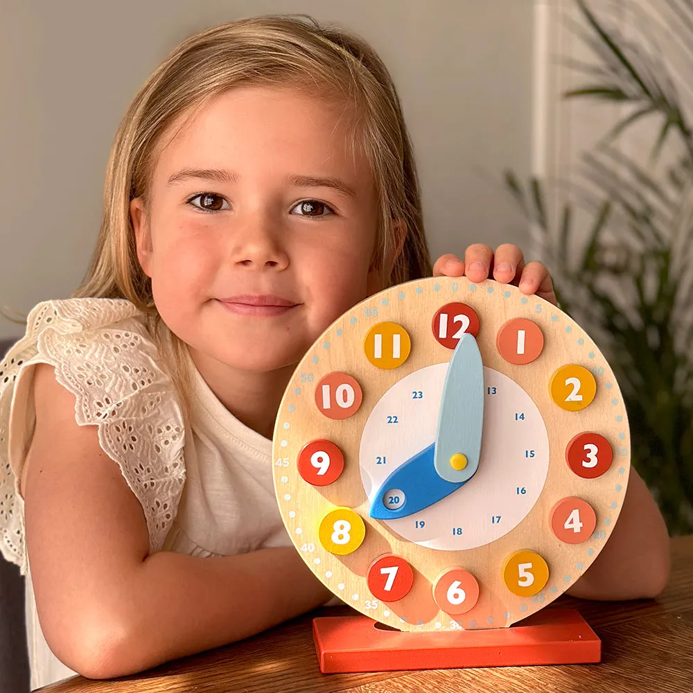 Mentari Wooden Teaching Clock Toy