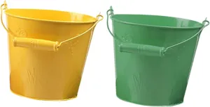 Mini Bucket Toys for Boys and Girls 2 Pack Beach Pail Safe Fun for Outdoor Play subtract shear direct emission Random Milisten 