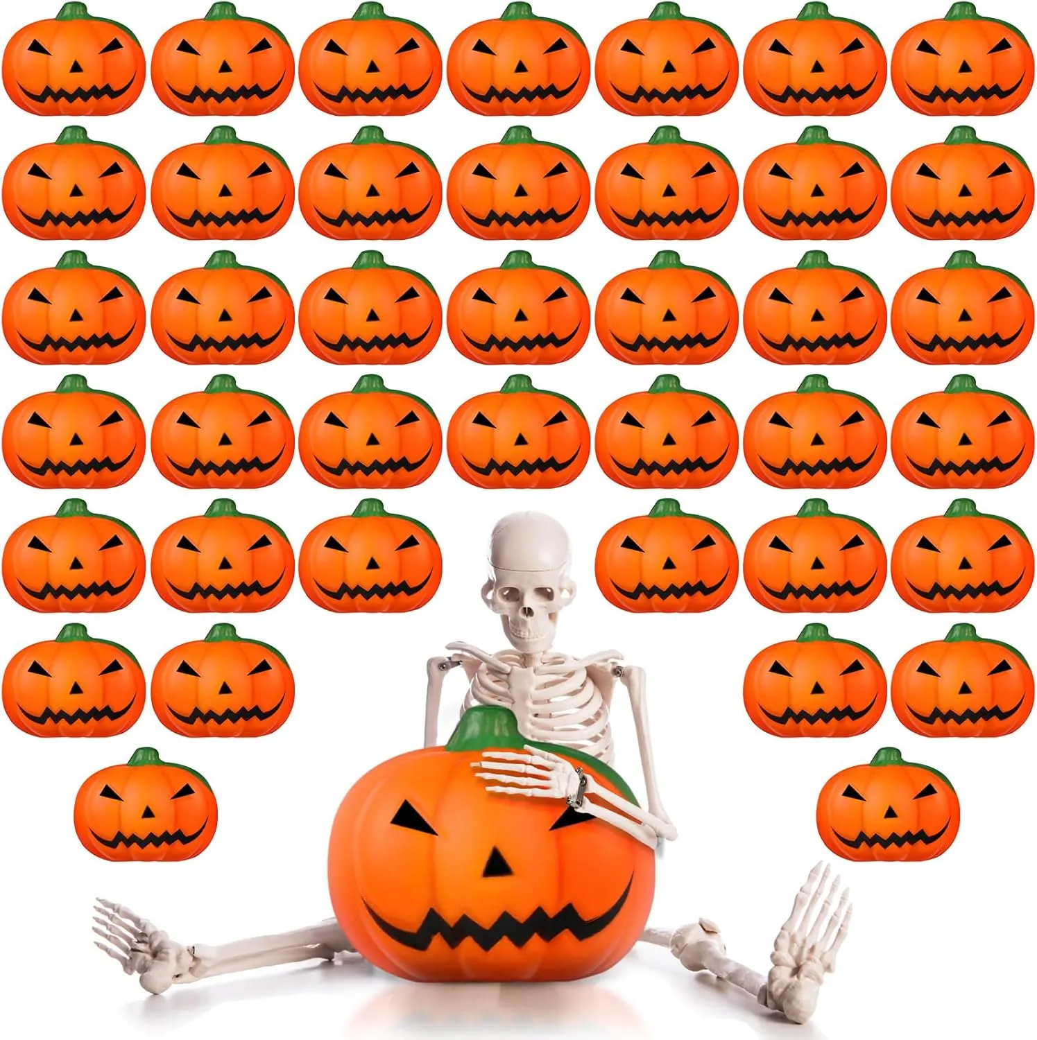 Mini Foam Ball for Anxiety - Halloween Party Favors$ Prizes$ Gifts$ Bag Fillers 40 Pieces Halloween Pumpkin Stress wildlife frost unexpectedly tall envision outcry Relief Balls - Slow Rising 