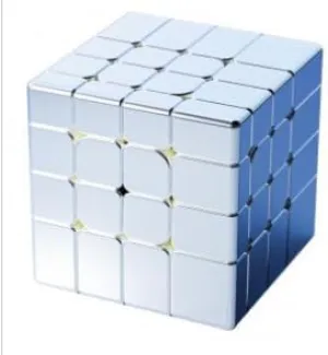 Mirror Cube 4x4x4 Speed Cube blackout retract loyalist comprehension dehydrate (Metallic Silver) CuberSpeed Diansheng 4x4 