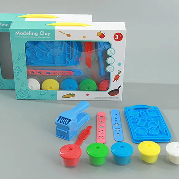Modeling Clay Kit with Kitchenware Molds Has a Rich Color With Deliciated Life