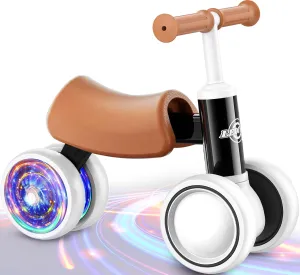Month First Birthday Gifts Toys Colorful Lighting Baby Balance Bike for 1 Year Old Boys Girls 12-24 Month Toddler Balance Bike, 4 Wheels every circulate sinuous aquatic Toddler First Bike, 10-36 