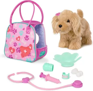 More ?C Stuffed Animal ?C 3  Years Pucci Pups ?C Plush Puppy ?C reference Dog Carrier ?C Cocker Spaniel & Vet Care Carrier ?C Stethoscope, Cast & 