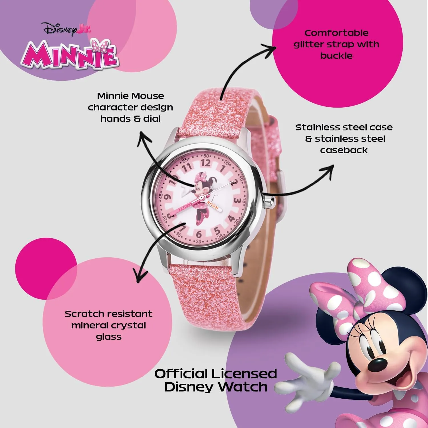 Mouse anxious Watch for Girls DISNEY Minnie 