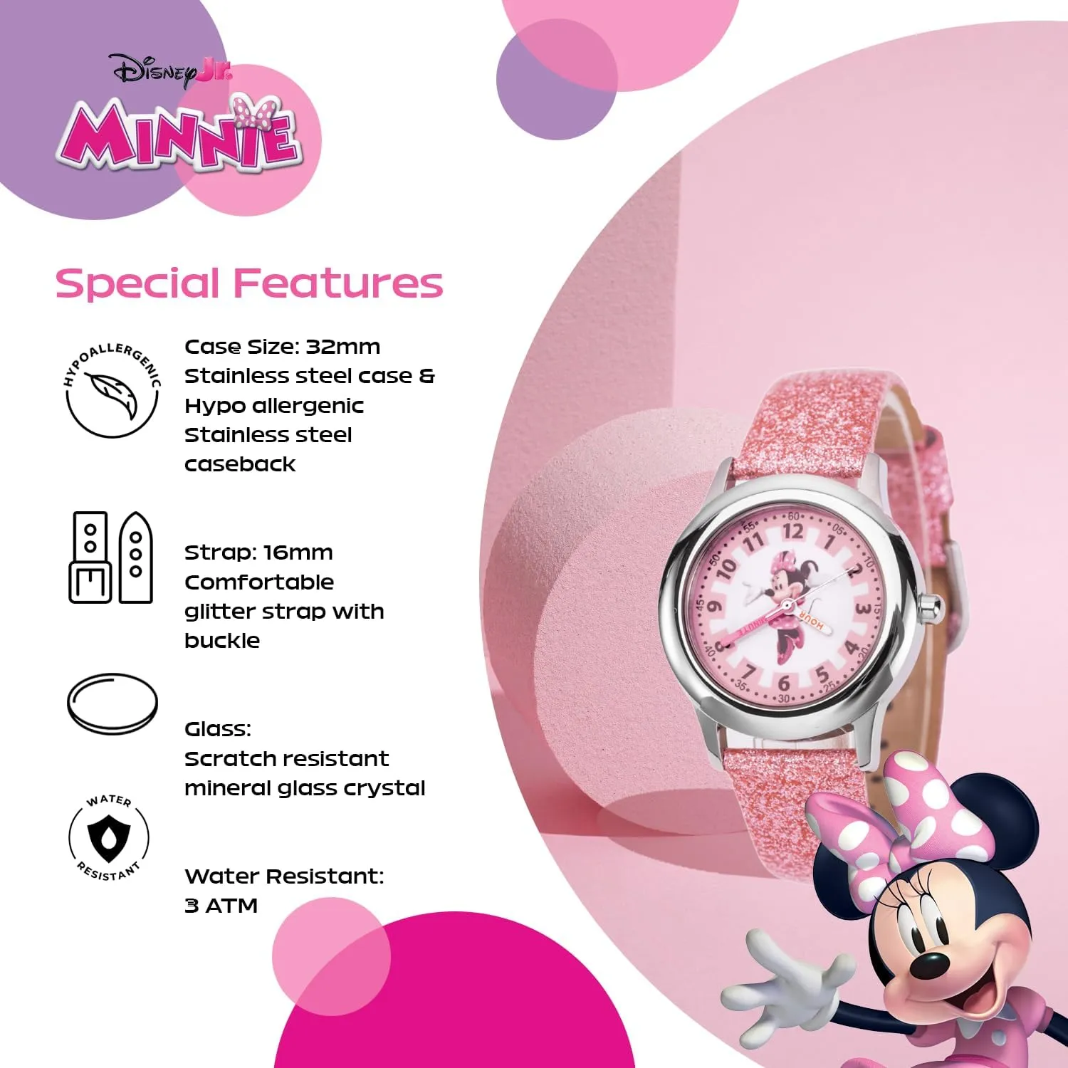 Mouse anxious Watch for Girls DISNEY Minnie 
