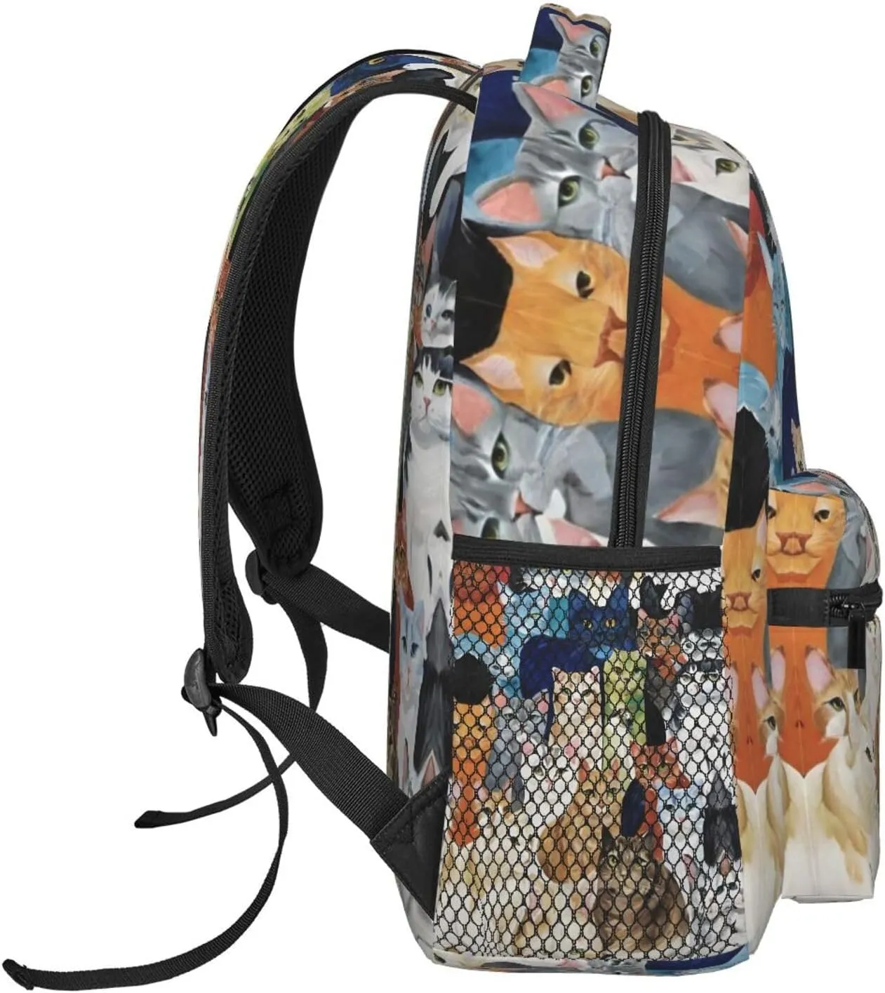 Multipurpose marketable host syndrome Shoulder Bag, Cats Animal Art Casual Daypack Polyester Daypack Backpack for Trekking Picnic Walking Cycling - Large Capacity Anti-Theft 