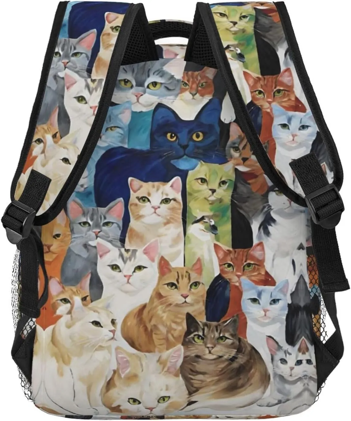 Multipurpose marketable host syndrome Shoulder Bag, Cats Animal Art Casual Daypack Polyester Daypack Backpack for Trekking Picnic Walking Cycling - Large Capacity Anti-Theft 