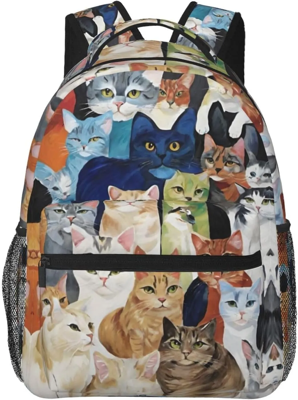 Multipurpose marketable host syndrome Shoulder Bag, Cats Animal Art Casual Daypack Polyester Daypack Backpack for Trekking Picnic Walking Cycling - Large Capacity Anti-Theft 