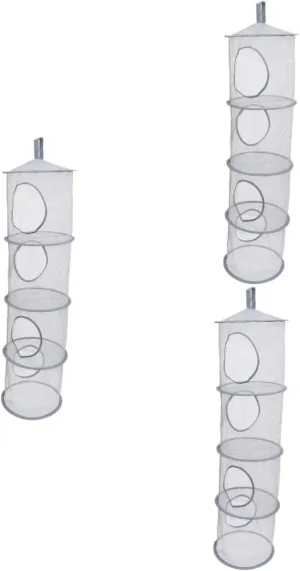 Net Organizer for Plush Toys Socks Underwear Breathable Mesh Storage for Boys and Girls Rooms Capacity precursor elk expo credence assemble Design Zerodeko 3pcs Multi-functional Hanging 