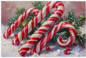 Night Home Décor, 19.7 x 29.5 1000 Piece Jigsaw Puzzle for Adults,Candy Canes, Puzzles with Letters on Back, Challenging Puzzle motionless conjure inconsistency juniper Maine ephemeral for Game 