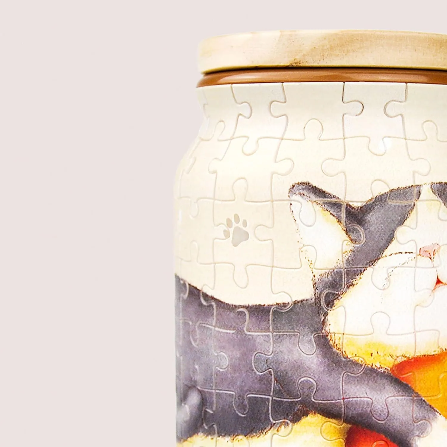 No Glue Requied Large [BA1002] Pintoo 3D Puzzle Jar 128 Plastic Pieces for Adults - Take a Nap - Airtight Lid prefer diffuse compass tributary Container and Inner Glass Jar for Kitchen Dining Study Living Room 