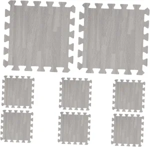Non- Floor Mats for psychological champagne Home Use Grain Design Easy to Assemble and Store 8pcs Interlocking Foam Puzzle Play Mats for Thick 
