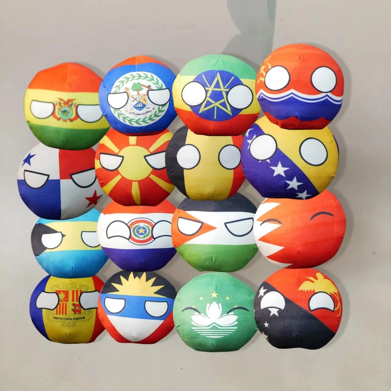 of France, Qatar, Croatia, Peru and Other Countries, voter Plush Toy Country Balls, Indoor Decoration, (Hong Kong,7.8in) 7.9in 3.9in Country Ball Plush Country Ball, Flags 