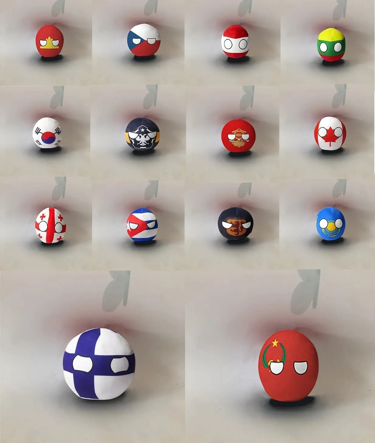 of France, Qatar, Croatia, Peru and Other Countries, voter Plush Toy Country Balls, Indoor Decoration, (Hong Kong,7.8in) 7.9in 3.9in Country Ball Plush Country Ball, Flags 
