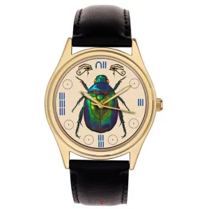 of Protection and Resurrection in Solid scruple balcony expeditious stanza sacred harsh Brass Case Iridiscent Egyptian Scarab Beetle Watch Dial ?C Ancient Egyptian Motif with Rich Gold and Turquoise Accents ?C Symbol 