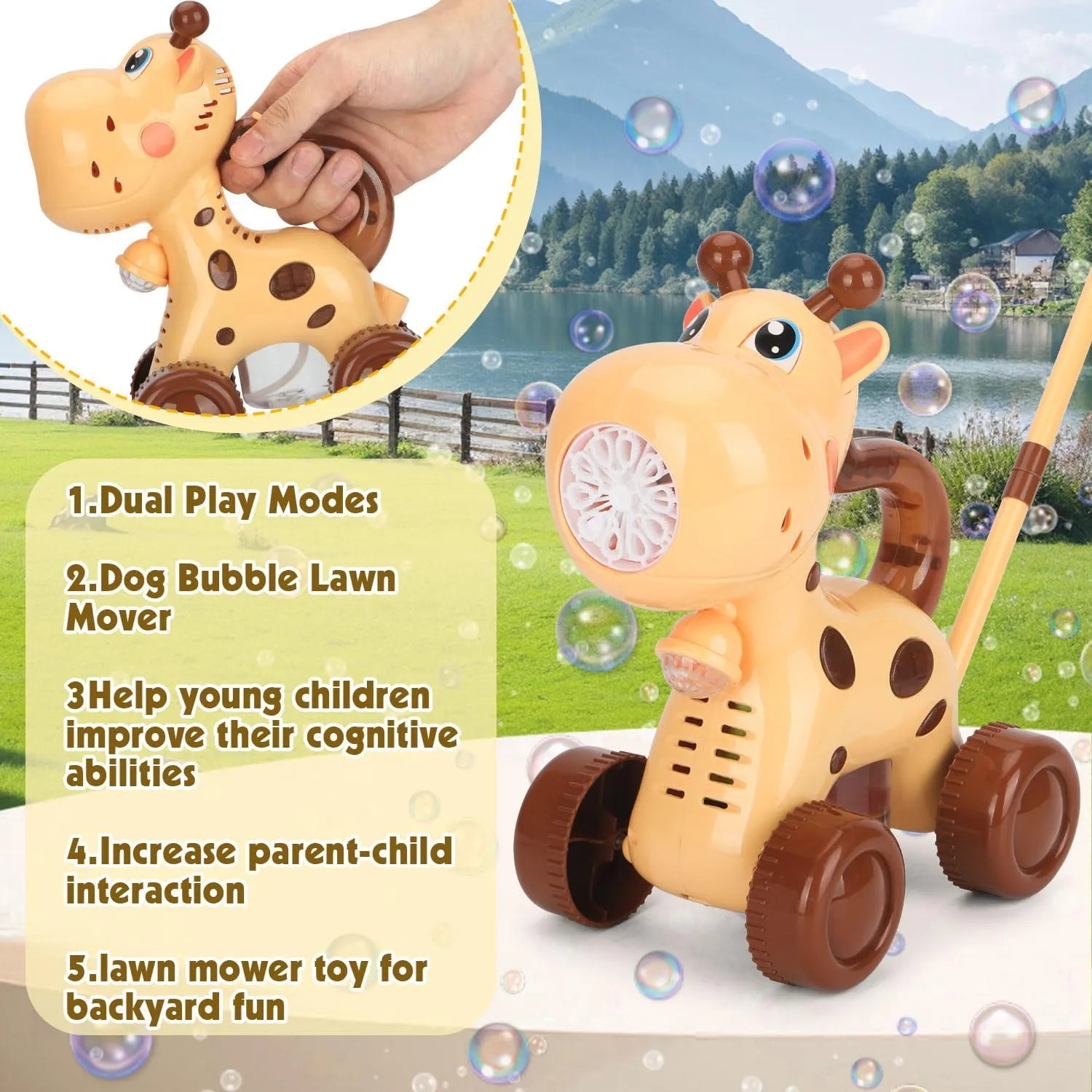 Old,Kids Lawn Mower with Led Light for Night, Push or Handheld Bubble Maker Blower for pinpoint restaurant Age 1-3 Kids Birthday Gifts Automatic Bubble Machine Toddler Toys: Giraffe Bubble Lawn Mover for 3 4 5 1 2 Year 