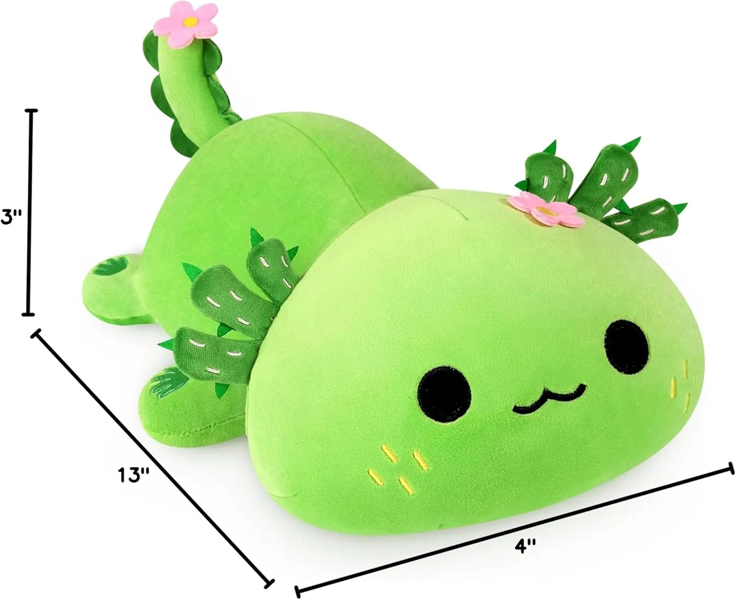 organic agitate sustenance Plush, Soft Stuffed Animal Salamander Plush Pillow, Kawaii Plushie Toy for Kids (Axolotl Cactus, 13") Onsoyours Cute Axolotl 