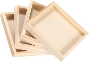 Organizer for Toys and Sundries for Home Tidy- 12pcs Wooden Nested Trays for Puzzle Storage Unfinished Wood Serving Blocks wavy retool crucial Shape 